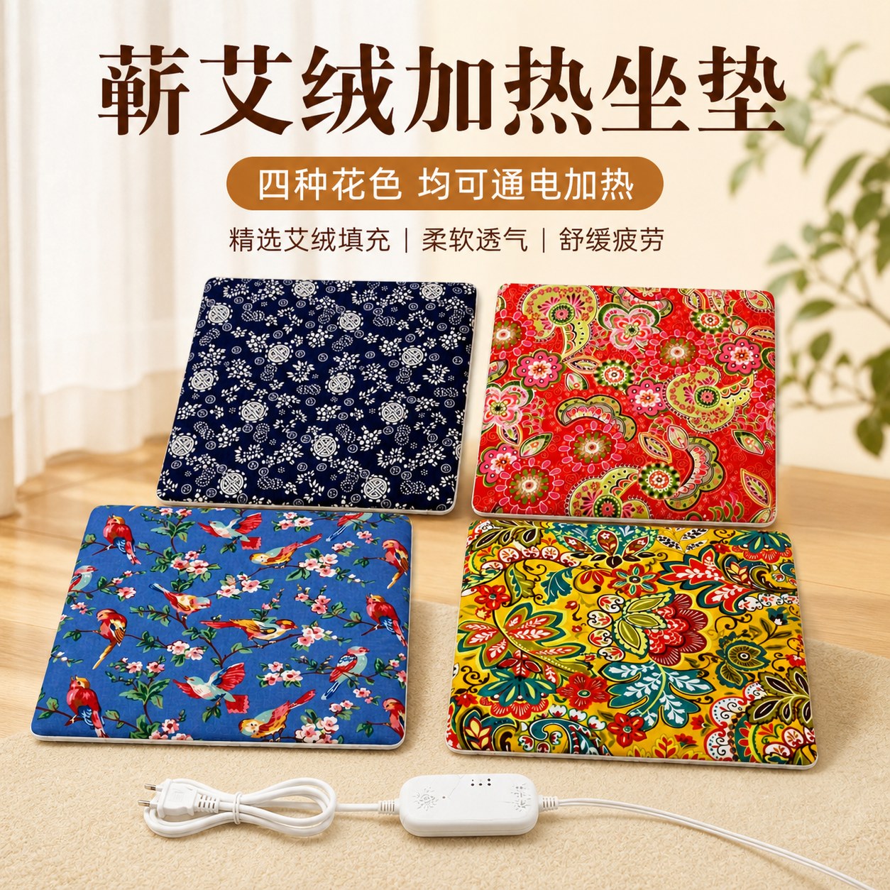 蕲艾绒坐垫