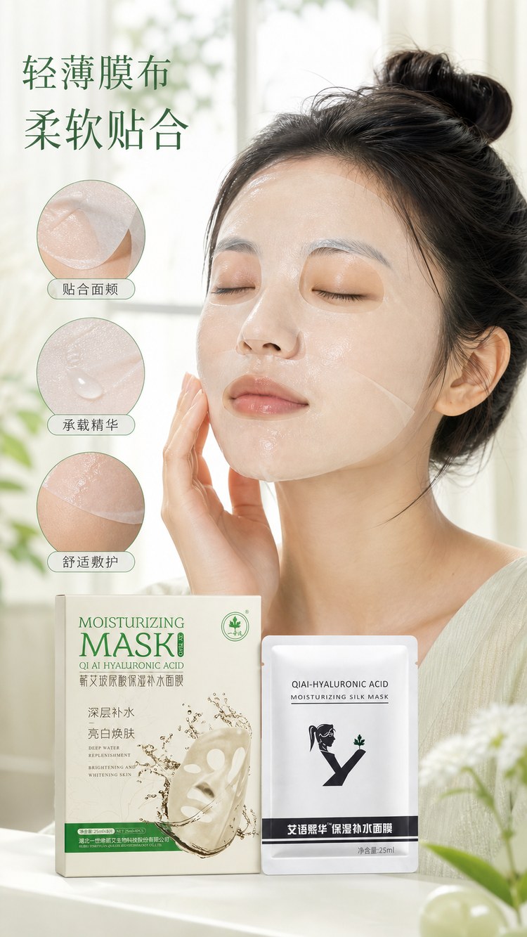 蕲艾玻尿酸保湿补水面膜产品图9
