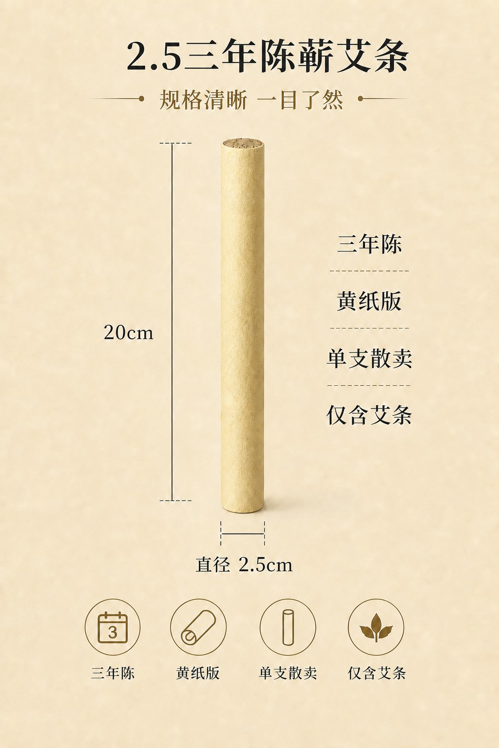 2.5cm三年陈蕲艾条产品图9
